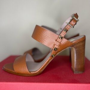 Valentino Medium Brown Sandal with Ankle Strap Heel Size 38
